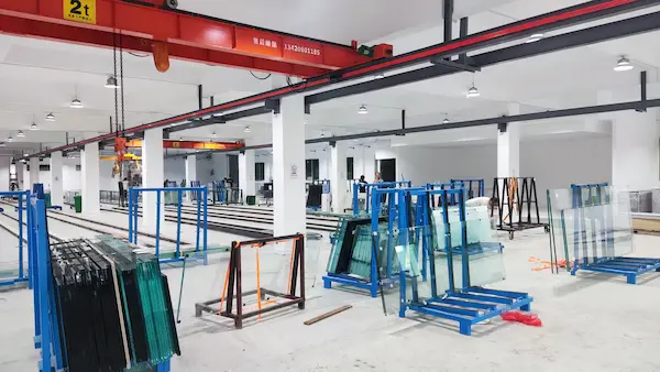 Assembly line with workers assembling sump filtration systems