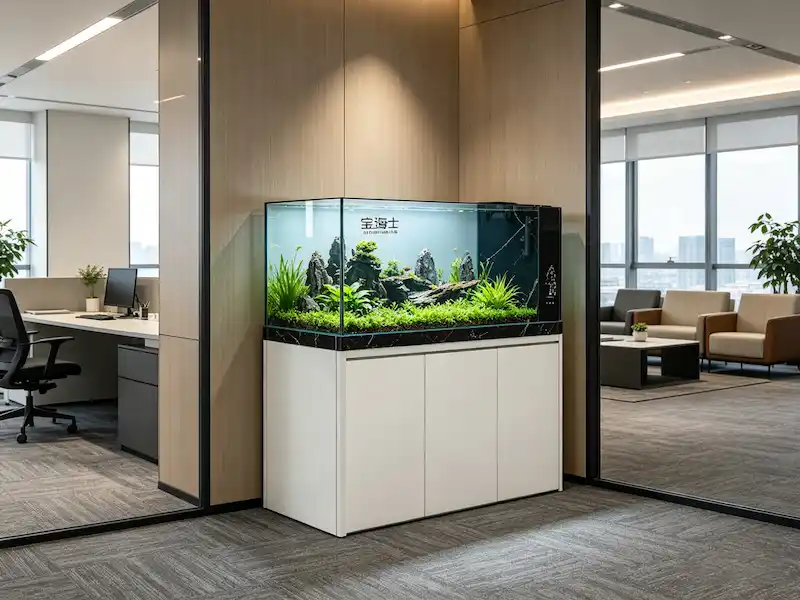 Executive office business reception aquarium manufactured by China factory for corporate interior design